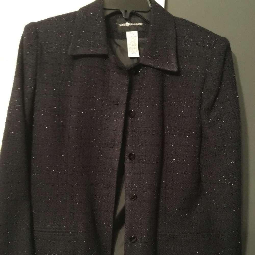 Sag Harbor Black sparkle Blazer size 8 Lined